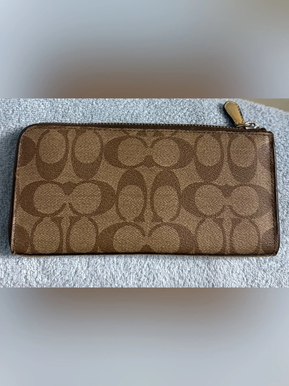 COACH Signature Canvas Wristlet & Zip Wallet Duo Set Brown Tan Bundle ✨